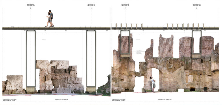 Sezione nuovo piano dell’arena del Colosseo di Roma