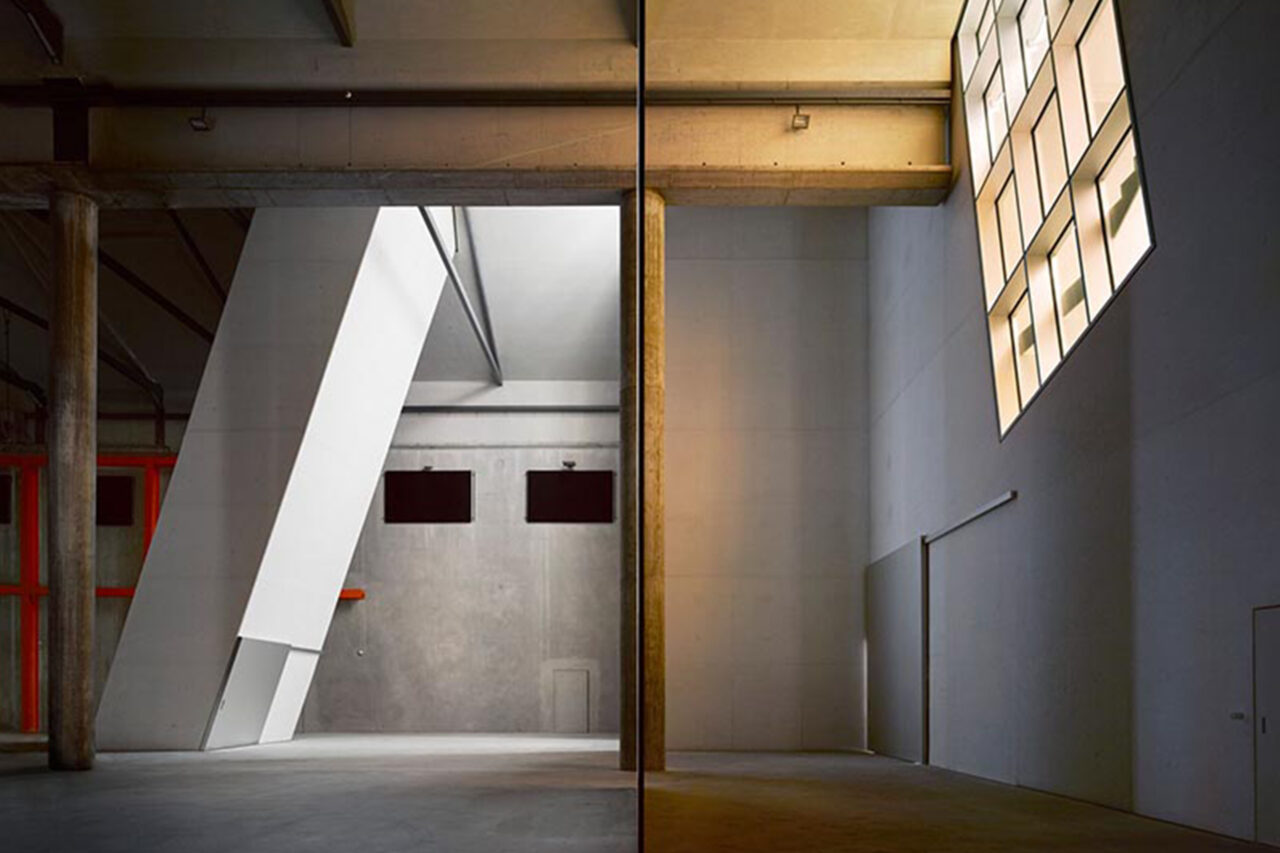 interno cantiere riqualificazione Museo Fondazione Prada a Milano