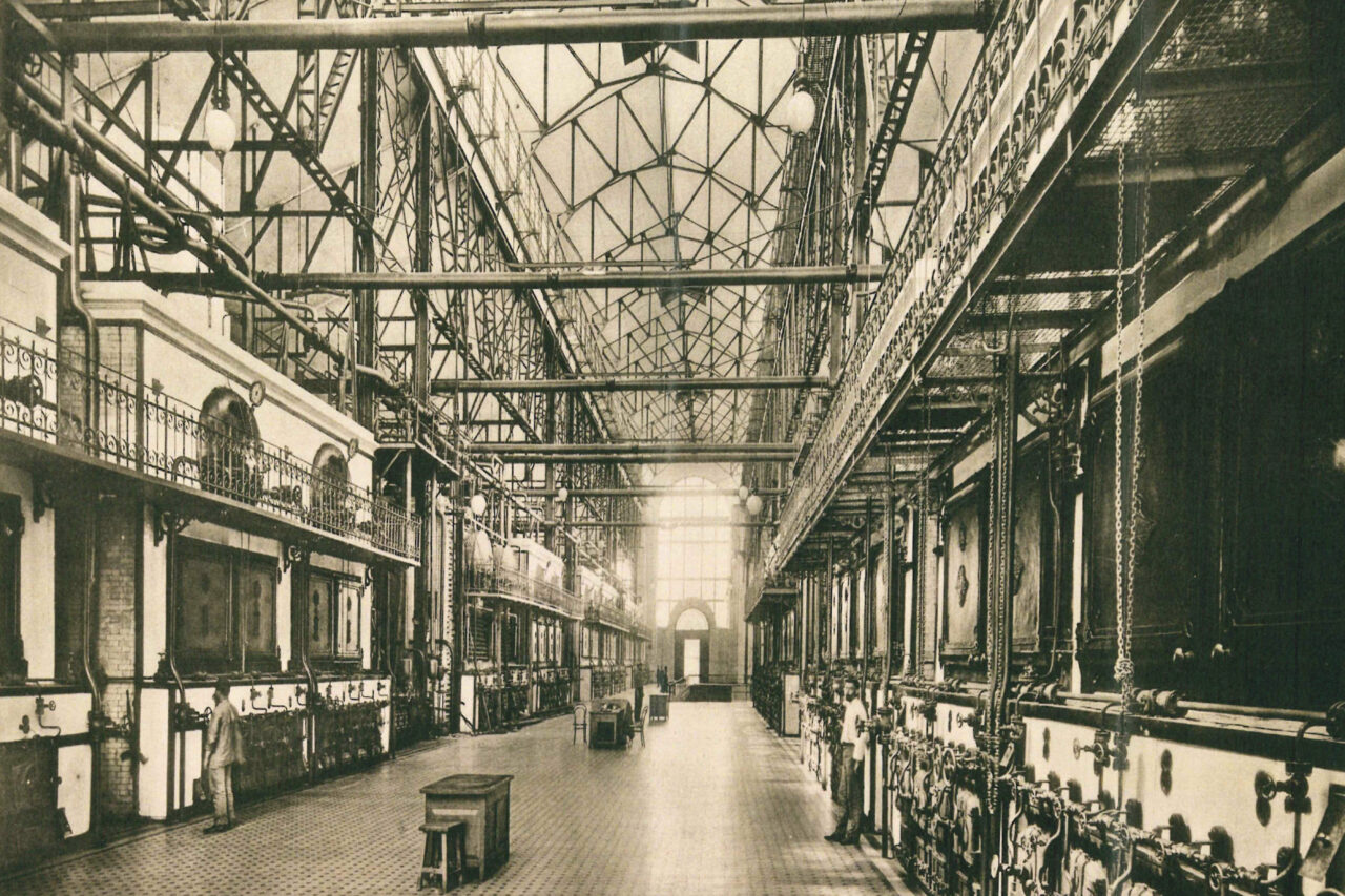 Historical photo interior of Moscow GES-2 thermoelectric power plant