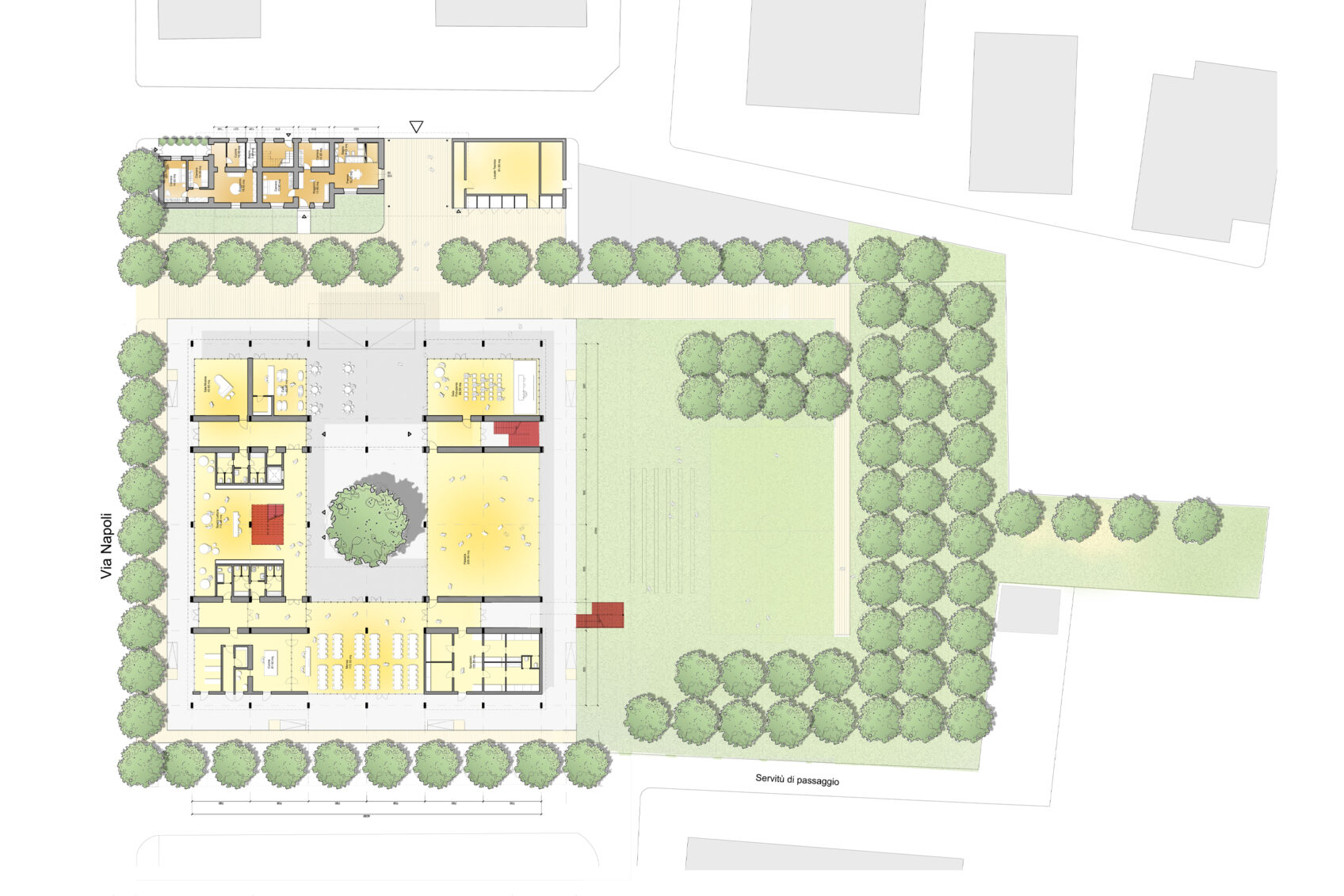 Ground floor plan project of the Model School in Sora (FR)