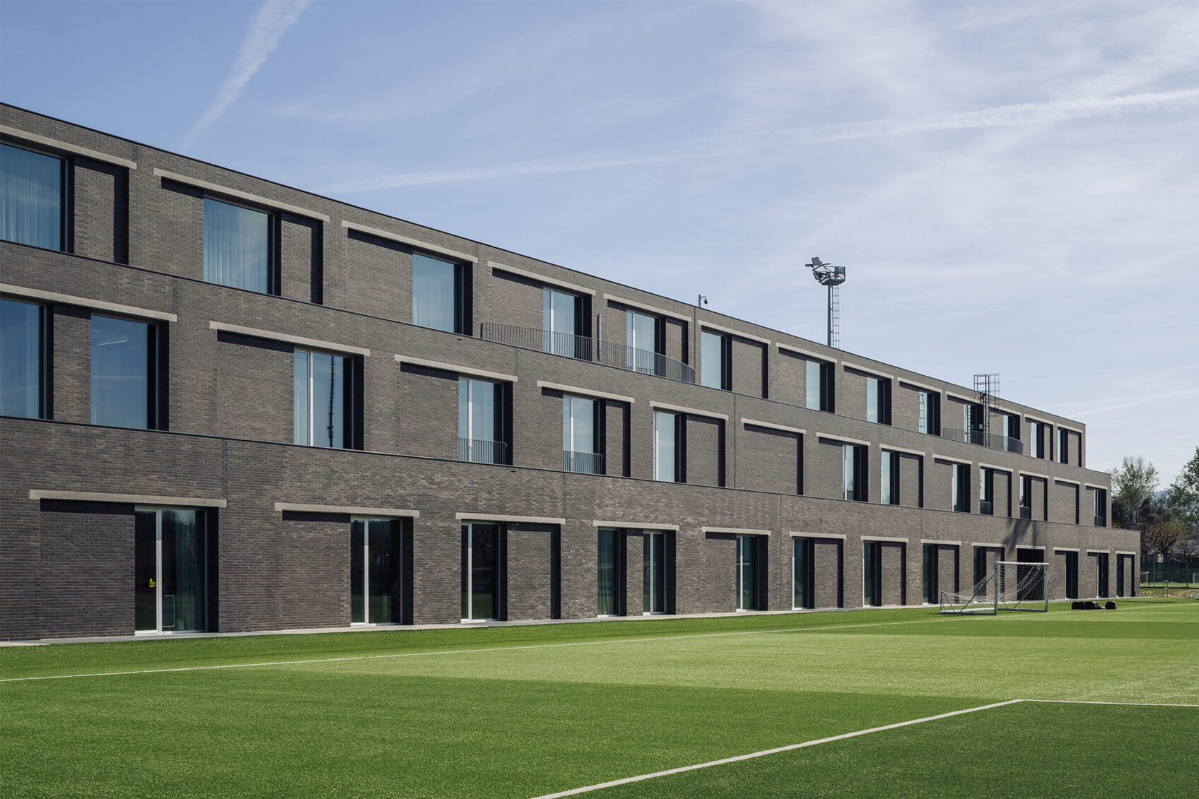 Vista laterale Centro Sportivo Mapei Football Center per allenamento prima squadra e giovanili U.S. Sassuolo Calcio