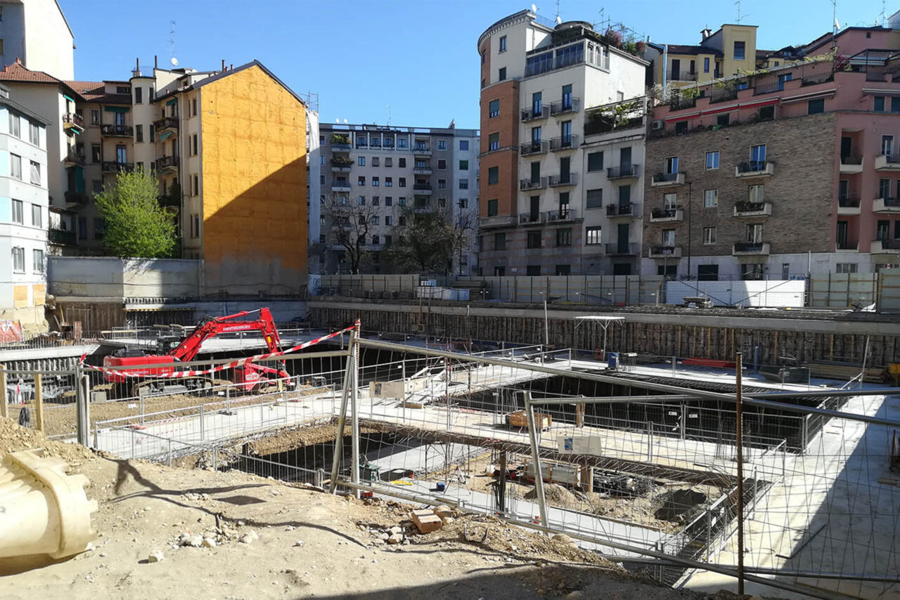Construction sites new residential complex Garofalo Paisiello Milan