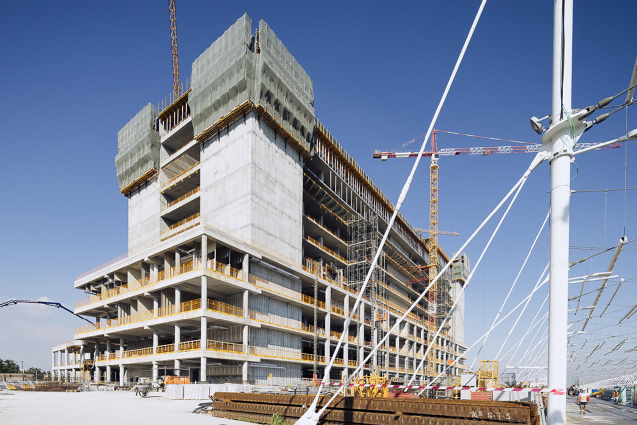 Construction site IRCCS Galeazzi-Sant'Ambrogio hospital in Milan