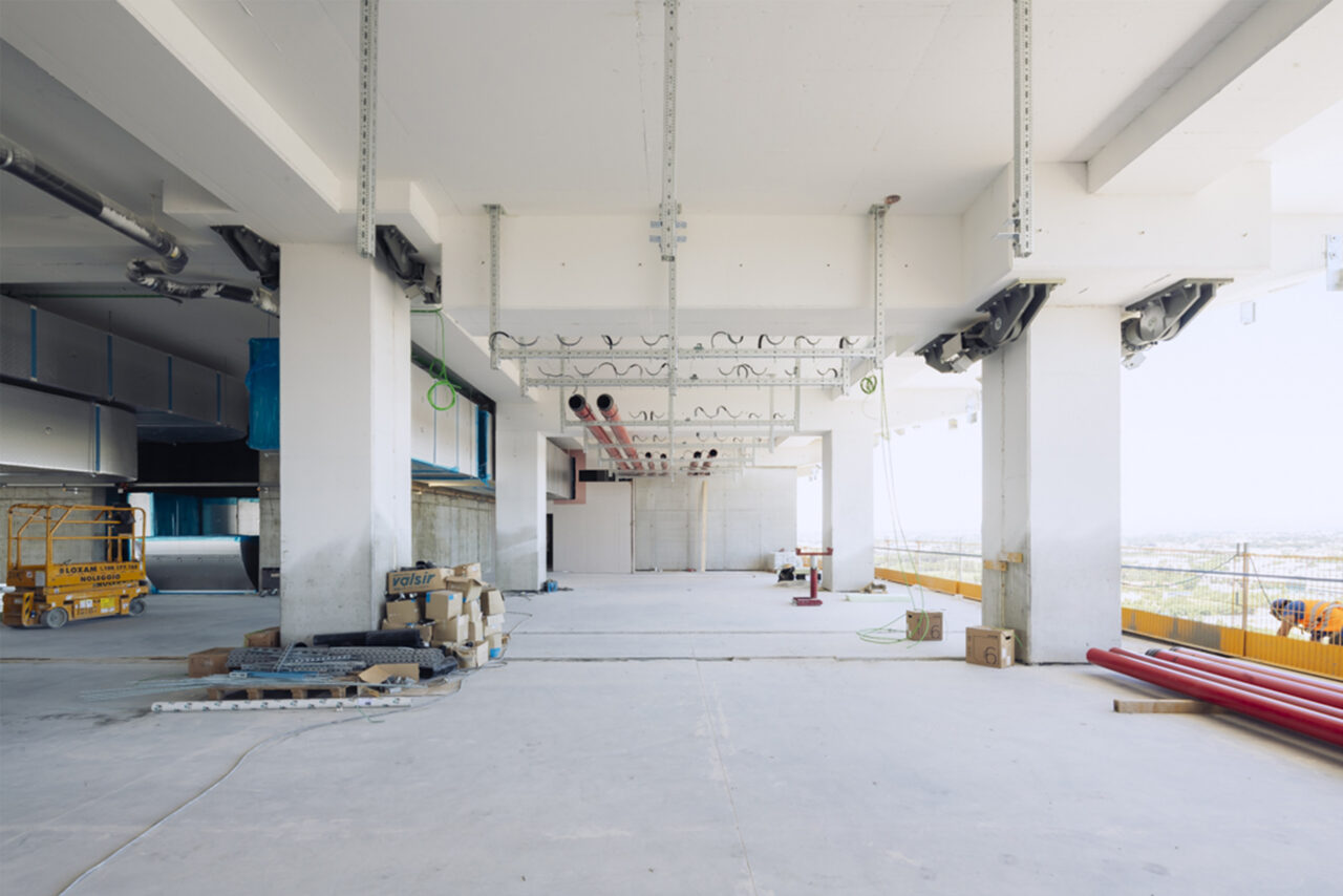 Interior view of the construction site IRCCS Galeazzi-Sant'Ambrogio Hospital in Milan